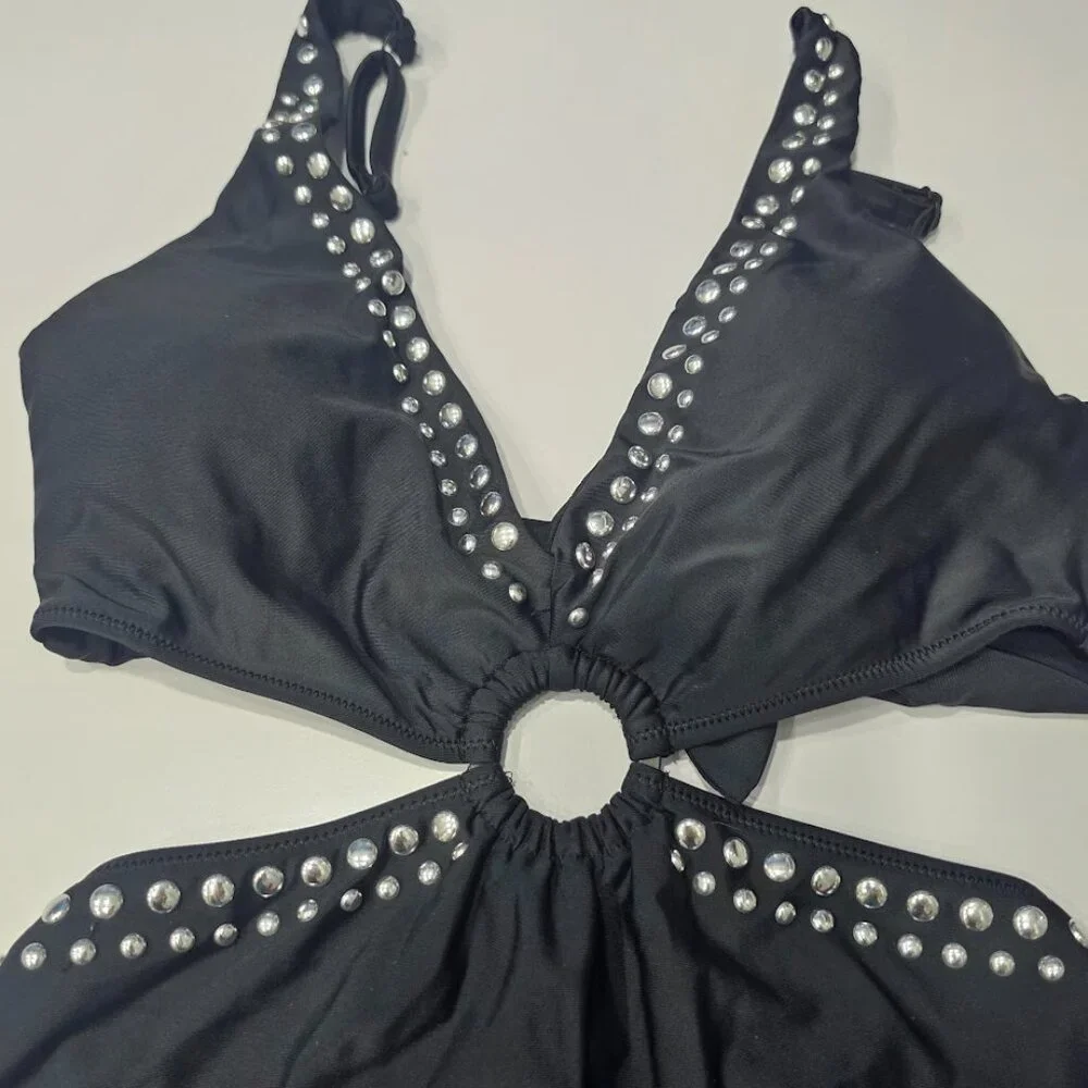 Bar III Women's Tell Me About It Stud One-Piece Swimsuit - Picture 6 of 10